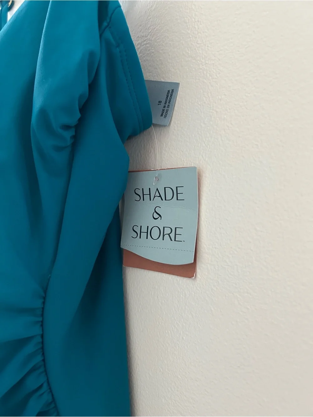 Shade & Shore Teal Square-Neck One-Piece Swimsuit - Picture 5 of 6